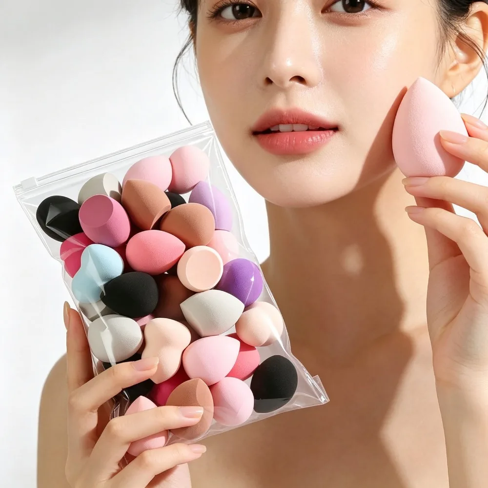 6/12/24Pcs Random Color Makeup Blender Beauty Sponge Soft Cosmetic Sponge for Liquid Cream Powder Foundation Makeup Tools
