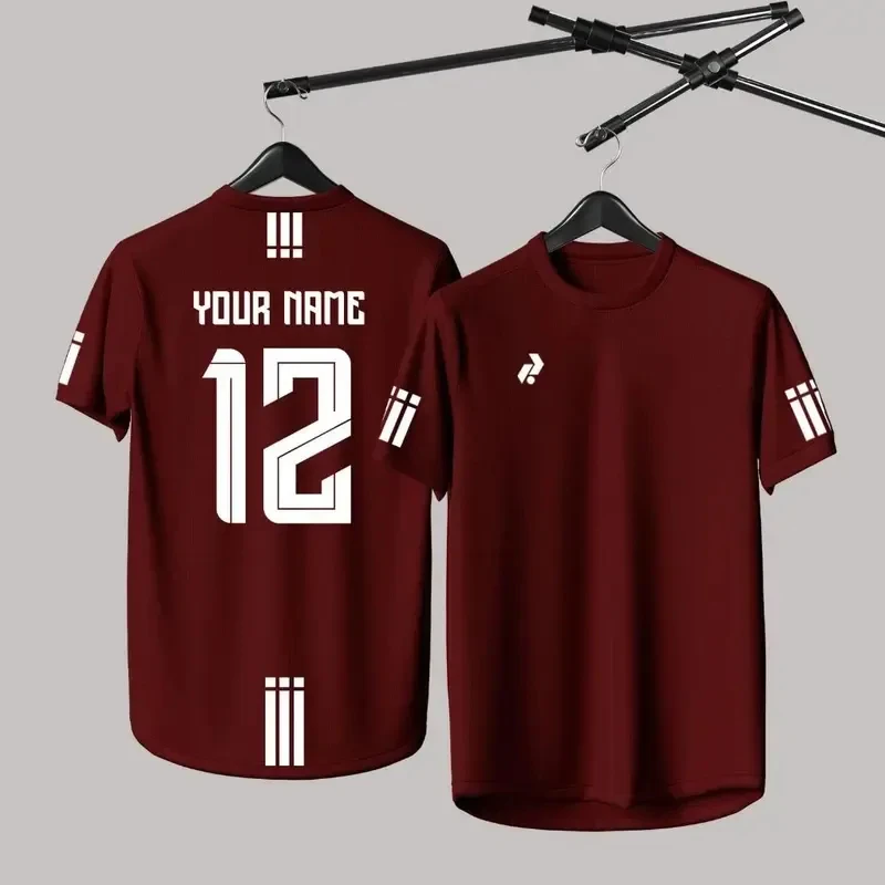 Fashion Simple Futsal Football Jersey For Men Customized Name Number Quick Dry Short Sleeve T-shirt Summer Sport Loose Tee Shirt