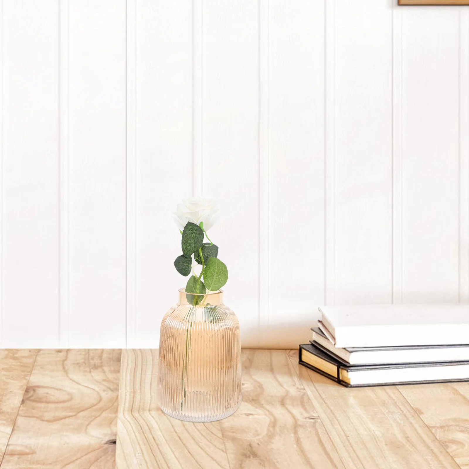 

1Pcs Glass Vase Small Nordic Style Vertical Stripe Electroplate Glass Flower Arrangement Home Hotel Nordic Style Vase