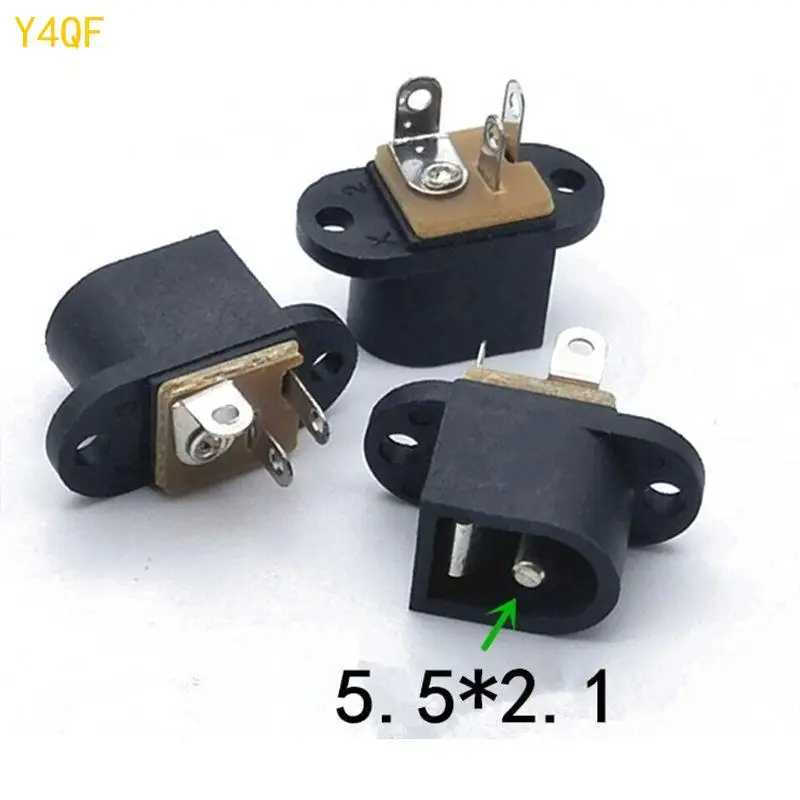 Y4QF 10 paren voor Power Adapter 5,5x2,1 mm Mannelijke mannelijke Elektrische Socket Plug Adapter PCB Paneel Diy