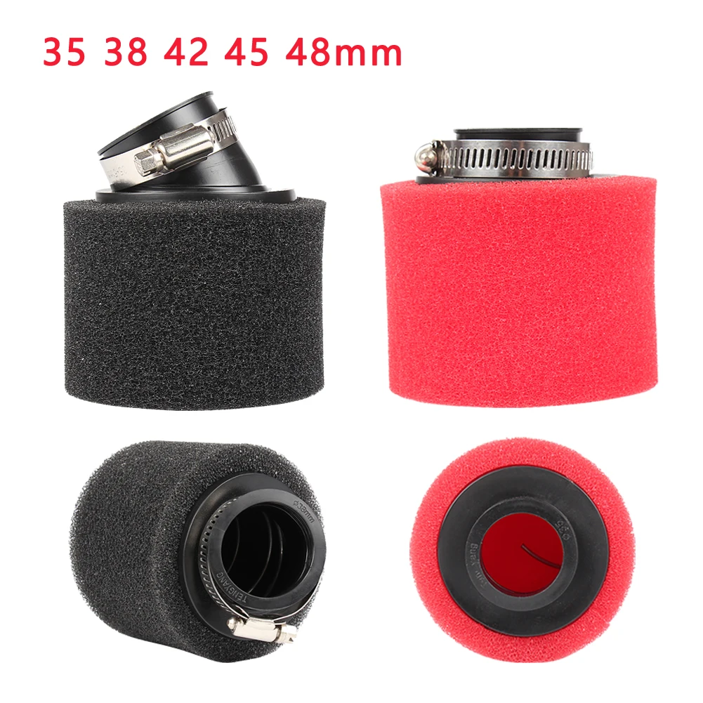 Motorcycle Double Sponge Straight Neck Air Filter Cleaner  35 38 40 42 45 48mm For Kayo BSE Motorcycle Dirt Pit Bike ATV Filters