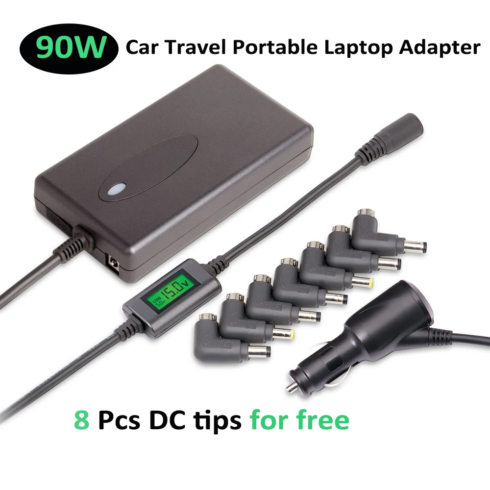 

90W Car Charger Travel Laptop Adapter Tablet Charger Power Adapter with LCD Power for ASUS F555LA-AB31/K501UX/M9V/R1/S1/S2/S3