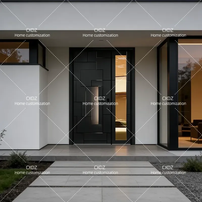 New Cast Aluminum Glass Villa Double Door Anti Theft Smart Entry Door For Rural Self Built House