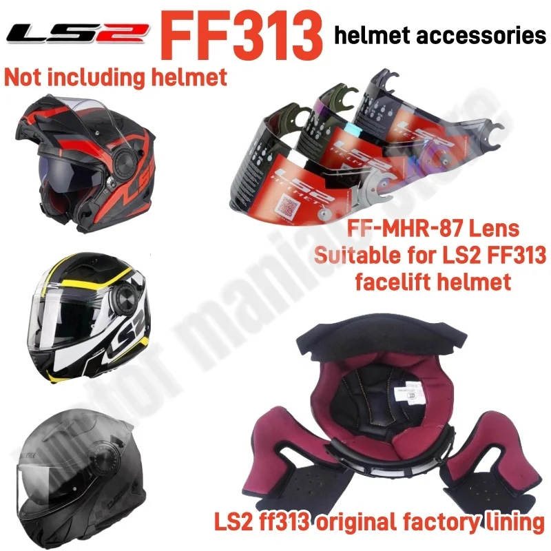 LS2 FF313 Helmet Accessories  Face Up Helmet Lens FF-MHR-87 Original High Definition Lens Original Breathable Helmet Lining