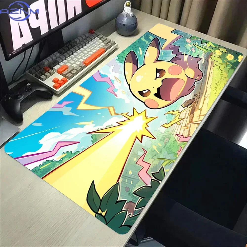 Rowlet Bright Green Forest Anime Large Mousepad, Rubber Non Slip Desk Mat for Gaming and Office Desktop Decoration