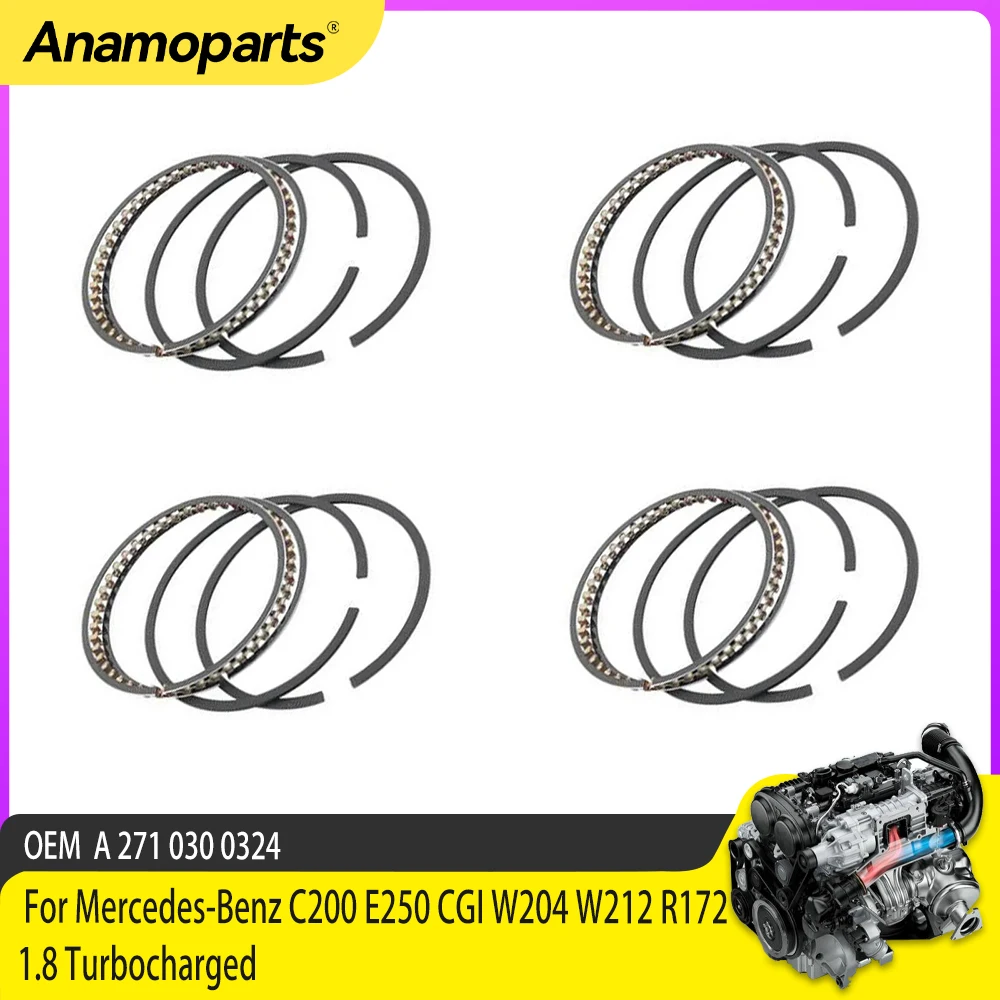 Piston Rings Set For Mercedes-Benz C200 E250 CGI W204 W212 R172 1.8 Turbocharged 