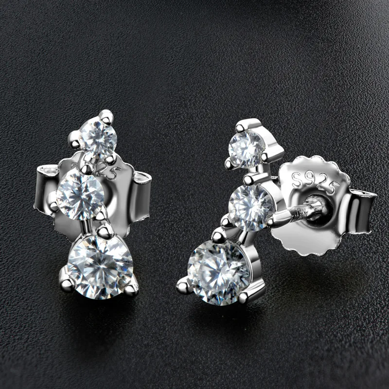 Moissanite Earrings 925 Sterling Silver Stud Earring  Moissanites Unique Women Men Jewelry Gift
