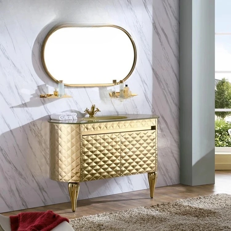 

European combination American bathroom cabinet stainless steel washing table floor hand washbasin antique cabinet