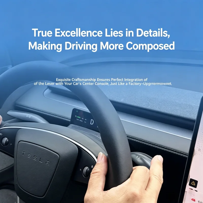 Suitable for Tesla Model 3/Y Highland, Gear Shifter 2.0 & LCD Dashboard Physical Steering Column Gear Shift Lever