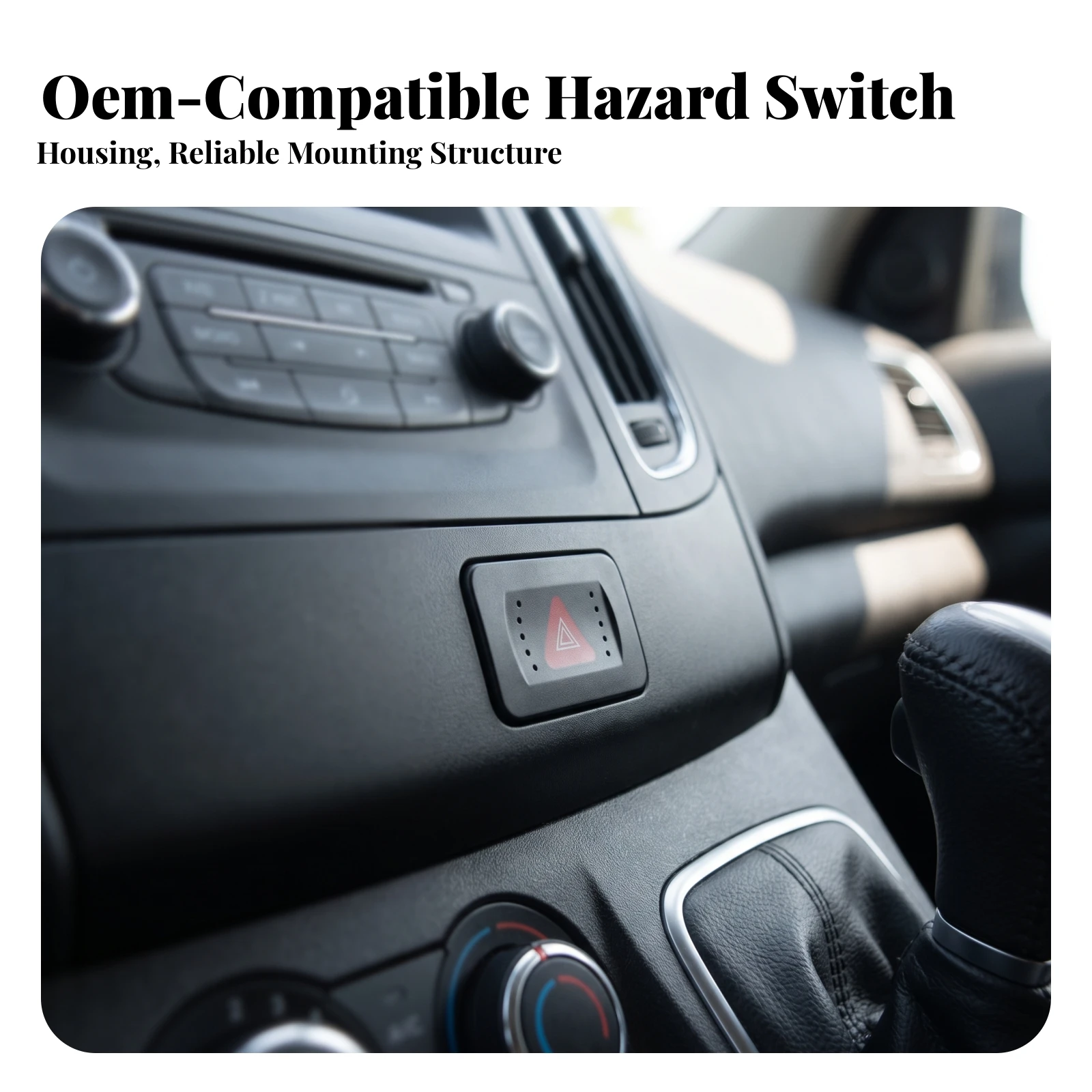 Hazard Warning Hazard Warning Control Direct Replacement Hazard Warning Flasher Switch Dashboard Wear-Resistant for Mechanics