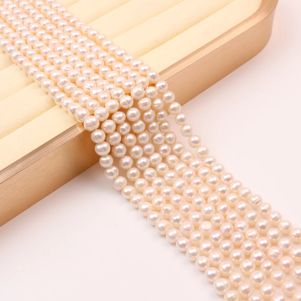 

Natural Freshwater Pearl Beads 7-8mm White Potato Beads for Jewelry Making DIY Necklace Bracelet Earrings for Women Accessories