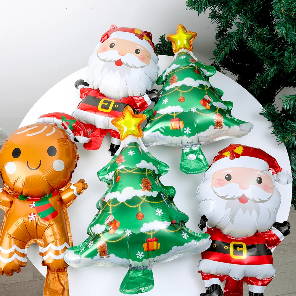 Christmas Foil Balloons Mini Santa Claus Gingerbread Man Xmas Tree Balloon Kids Toys Birthday Party Christmas Holiday Decoration