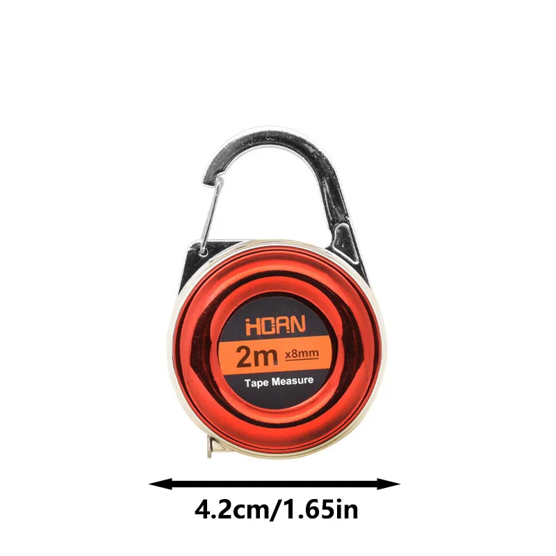 1pc Mini Keychain Tape Measure 2m Steel Tape Measure Delicate Small Steel Ruler Multipurpose Steel Tape Measure Gift Ruler