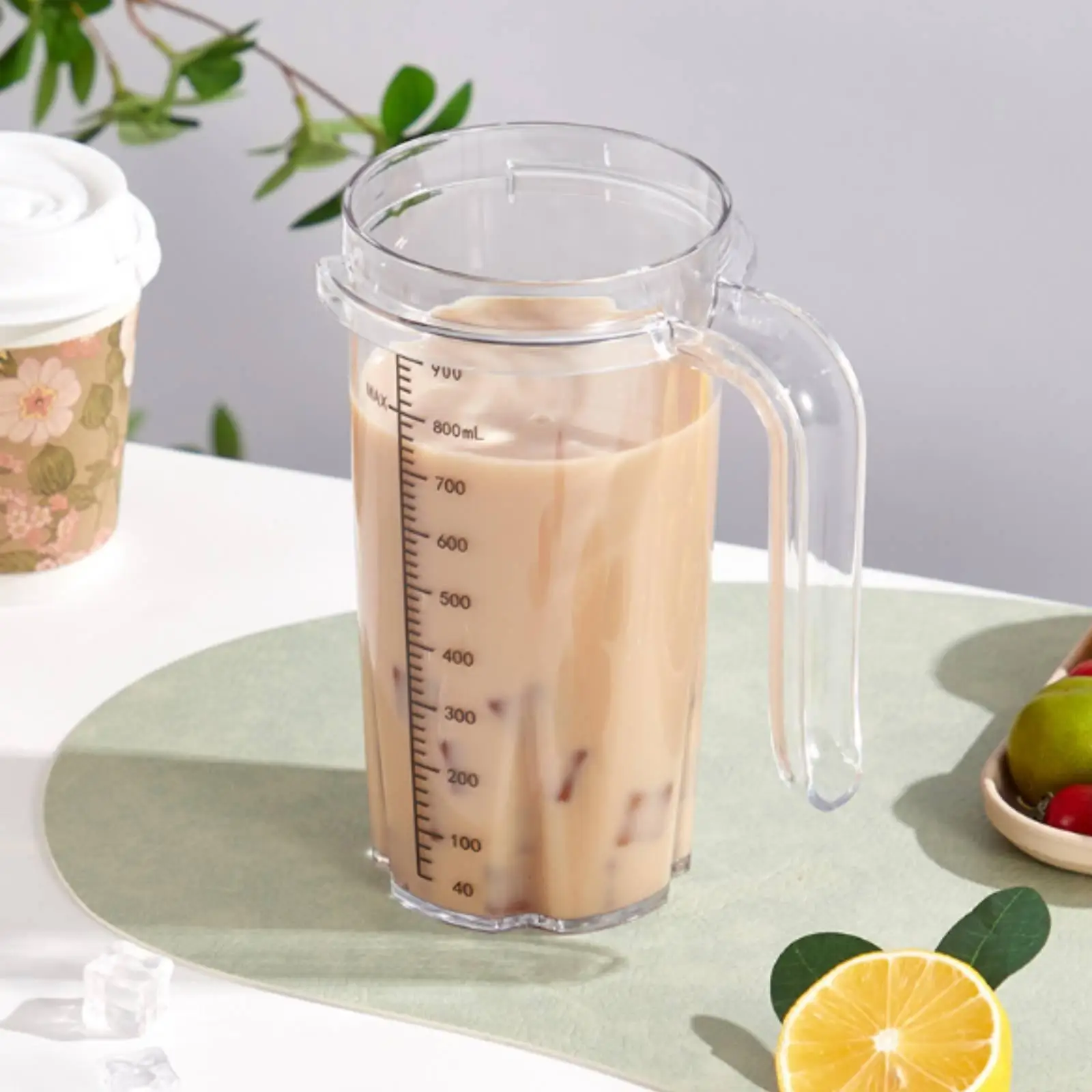 Mixing Cup with Handle Transparent Mixing Jug with Measurements Large-Capacity