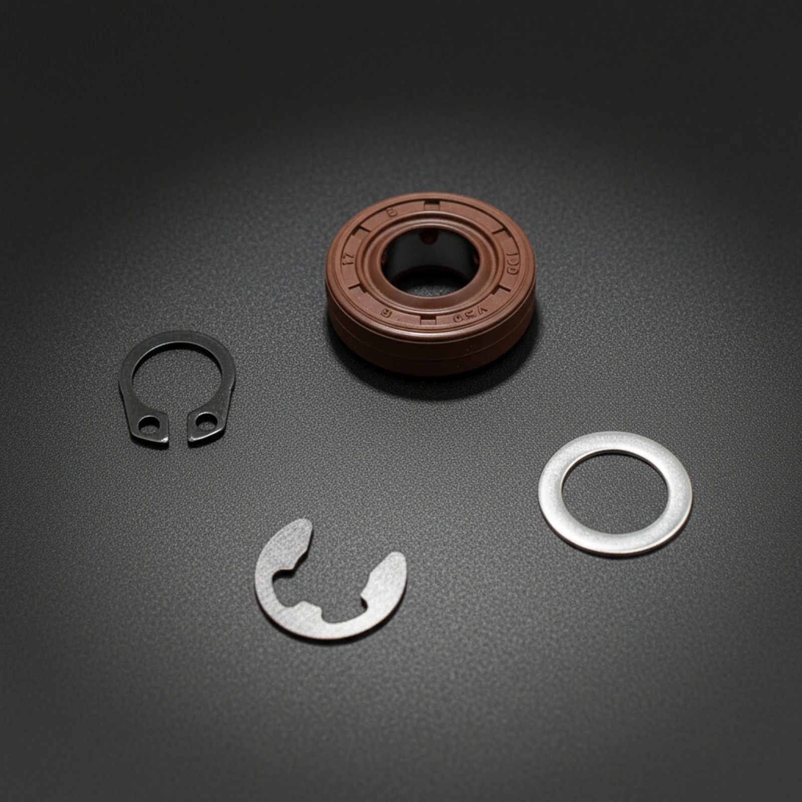 4 Pieces Oil Seal with Clips Stamped-Metal Retaining Clip Set Hardware Low-Profile for Mechanics, Engine Repair