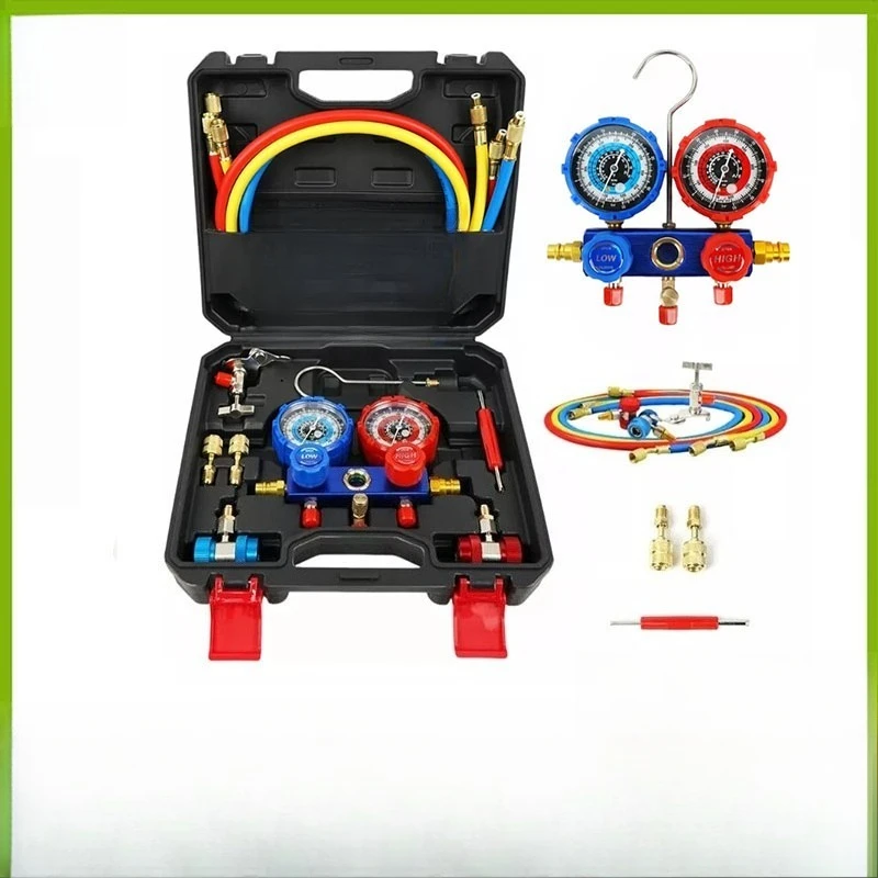 Car Air Conditioning Refrigerant Gauge R134a R22 R404 R410 AC Charging Pressure Test Tool