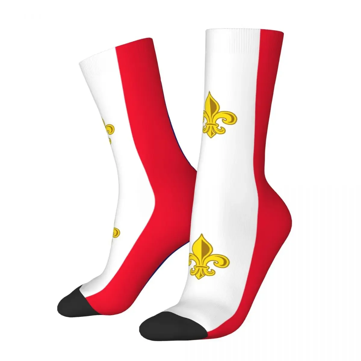 

France Fleur De Lis Socks Men's Women's Lily Flower French Flag Socks Harajuku Spring Summer Autumn Winter Middle Tube Socks