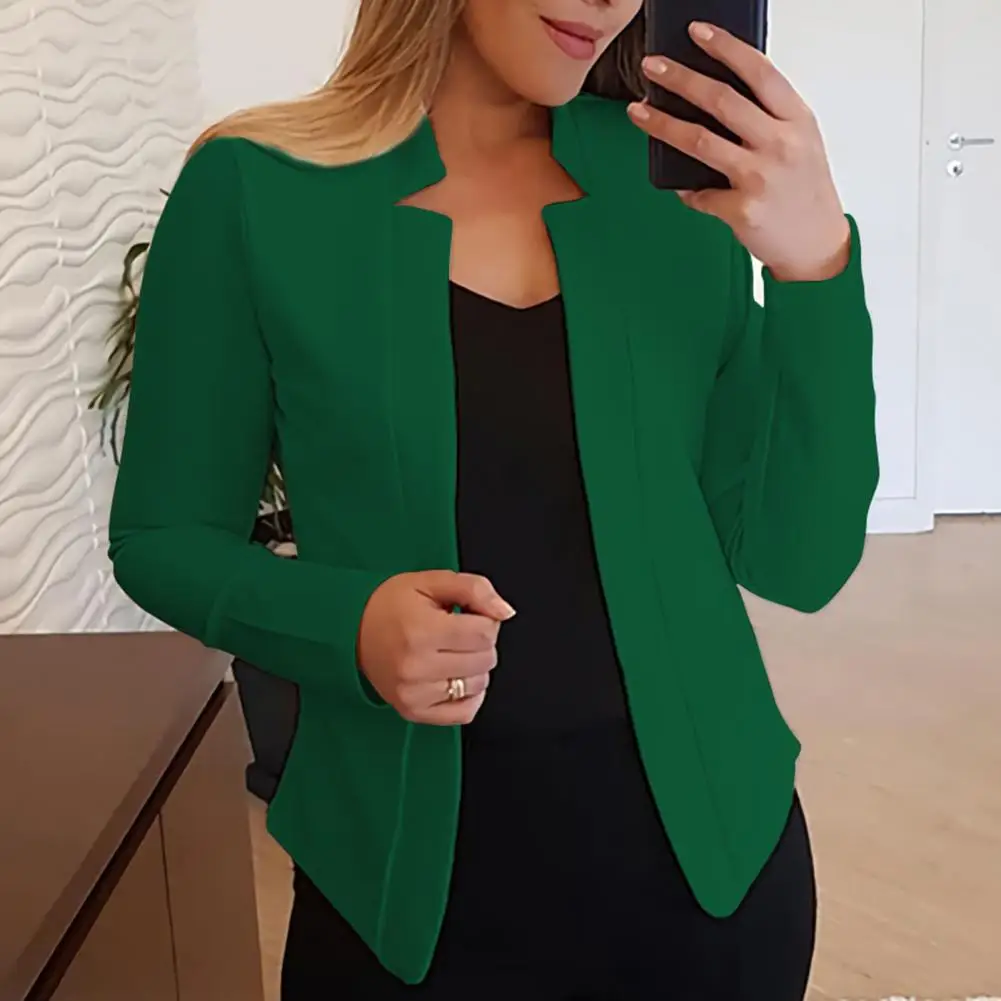 Blazer d'été à manches longues pour femme, veste slim, col cranté, plafonnier, 2024