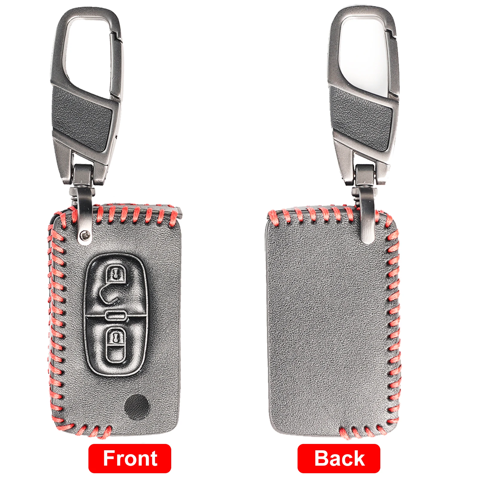 Leather Car Remote Key Fob Cover Case Shell 2 Buttons for Peugeot Partner Expert 206 407 408 5008 3008 Citroen Berlingo DS3 2009