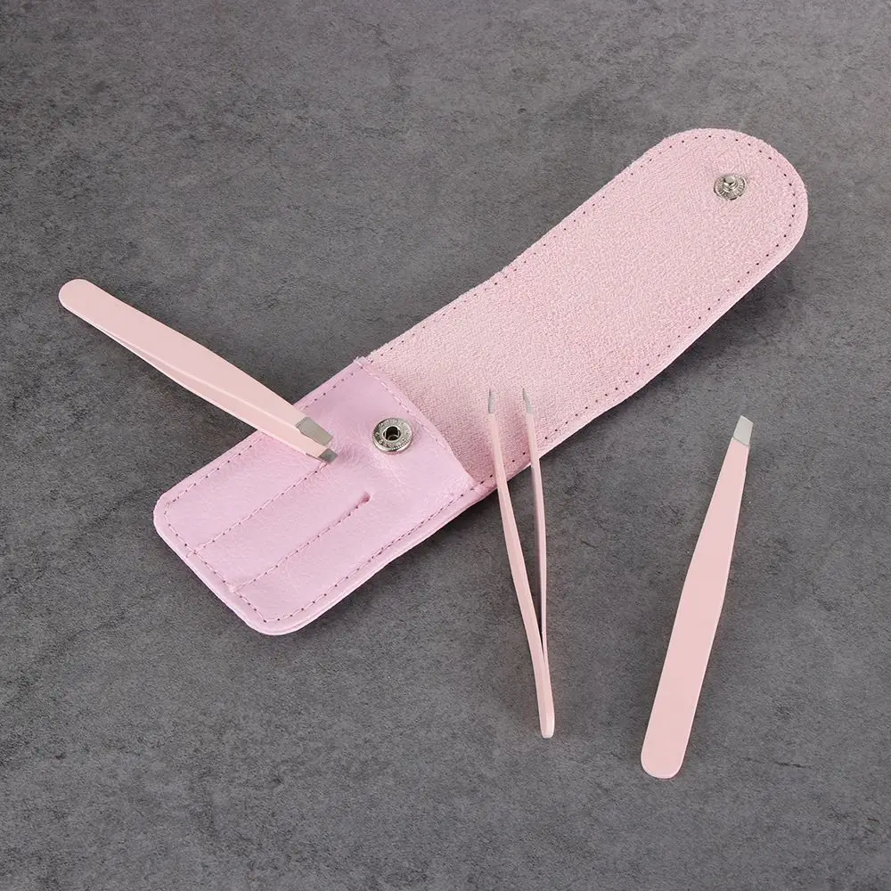 3 PCS/Set Beauty Makeup Tools Point Tip/Slant Tip/Flat Tip Brow Trimmer False Eyelash Clip Eyebrow Tweezer Hair Removal