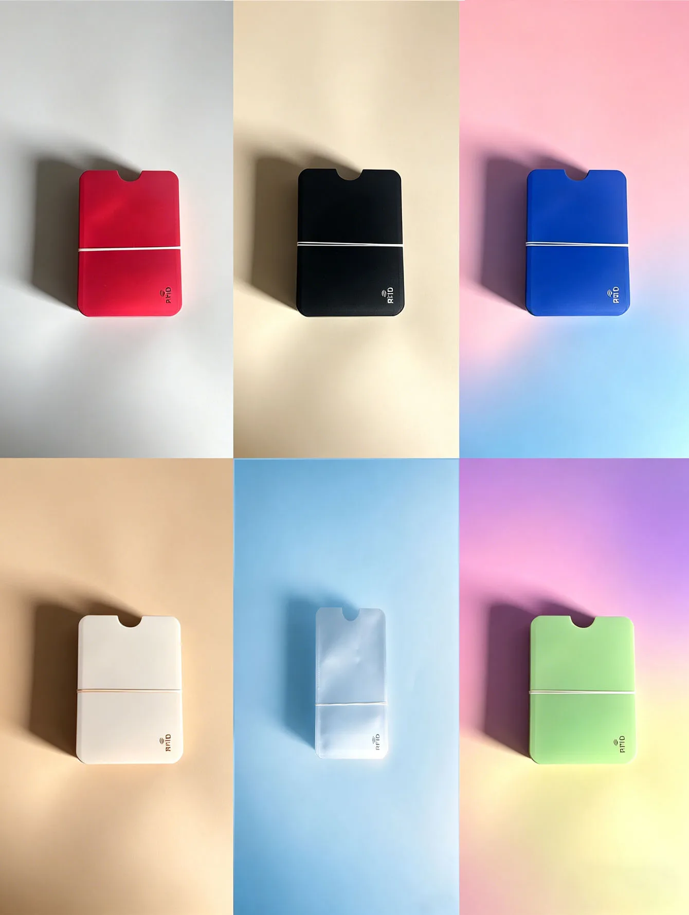 6pcs new mixed color RFID shielding card cover - anti-theft, NFC shielding ID and credit card protector, card protection cover