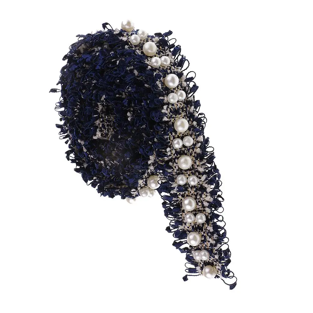 Elegant Pearl Ribbon Lace Fabric Trimmings for Sewing Clothing Wedding Party and DIY Home Decor