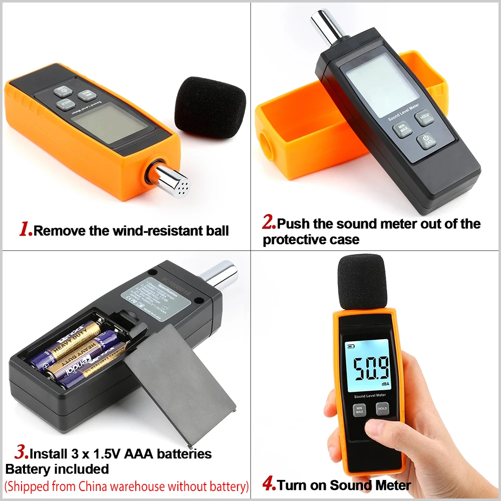 SYXLIF Decibel Meter Noise Measuring Instrument db Meter 30~130dB Mini Audio Sound Level Meter Decibel Monitor Noise Meter