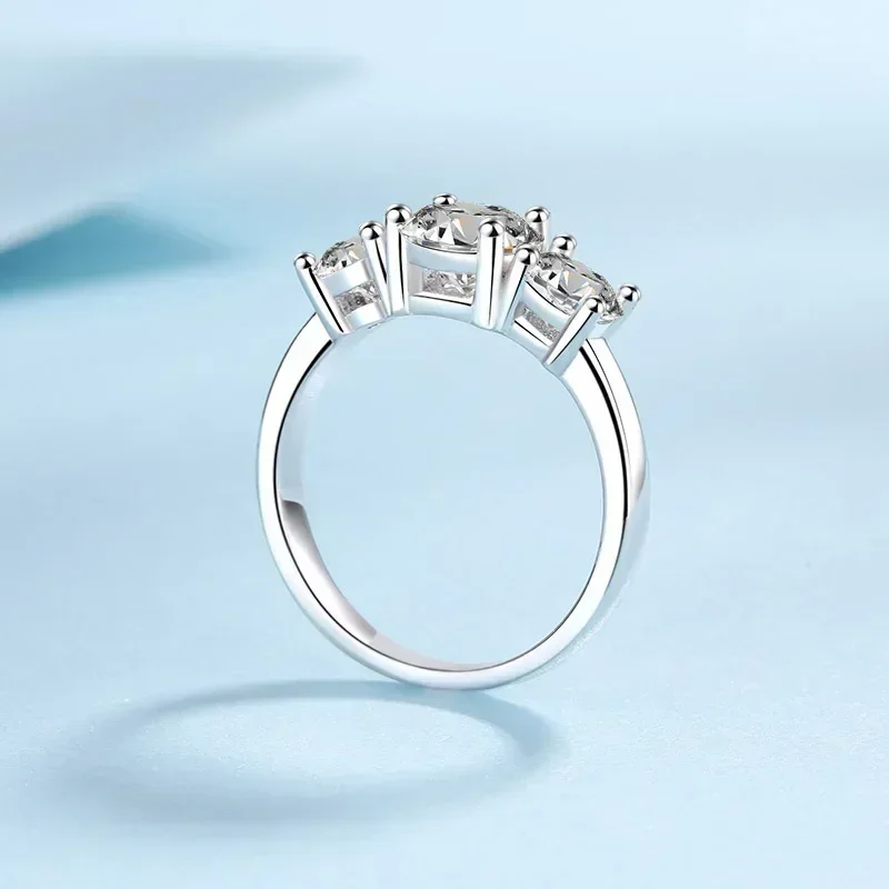 

Sparkle Luxury PT950 Platinum Jewelry 2Carat Moissanite VVS1 DColor Three Diamond Quality Fine Engagement and Wedding Ring Women