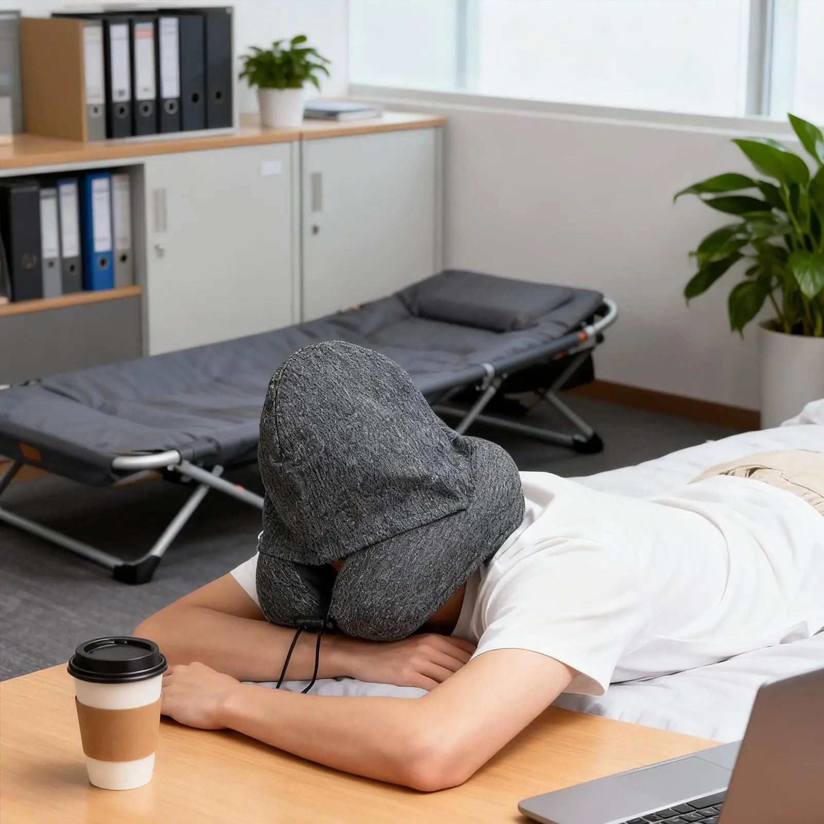 Plane Neck Pillow Washable Hooded Removable Support Neck Rest Pillow For Car Road Trip Airport Trips Picnic Offices Break