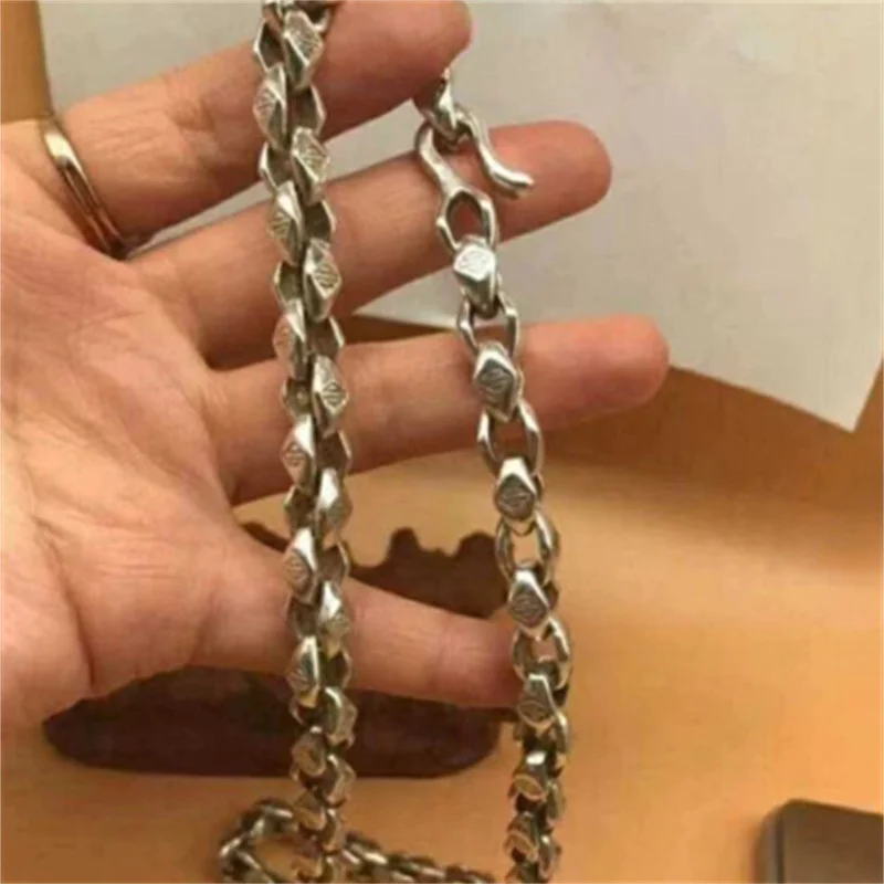 Mai Chuang/ Tibetan Silver Handmade 60cm String type Necklace Pendant Versatile Men and Women Trendy Fashion Personalized Gift