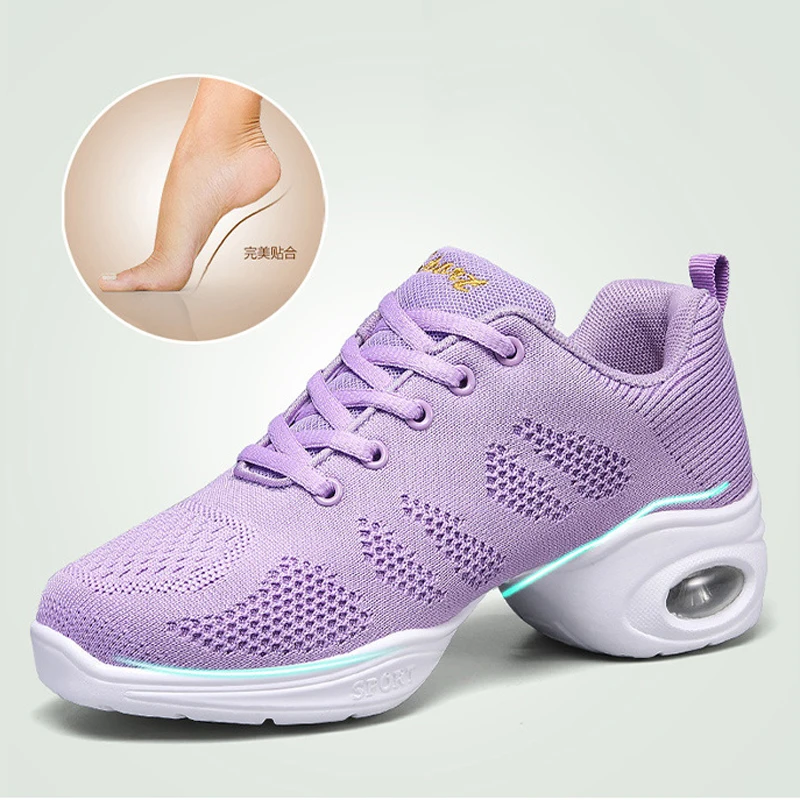 Women\'s Dance Sneakers Jazz Dancing Shoes for Woman Mesh Modern Dance Shoes Ladies Female Sport Feature Dance Shoes