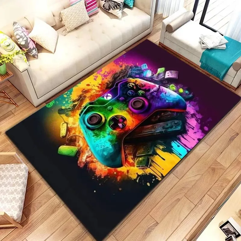 Gamer Carpet Funny Black Game Controller Mats for Children Soft Rug Room Gaming Anime Gamer Chair Rug Large Rug Living Room Boys
