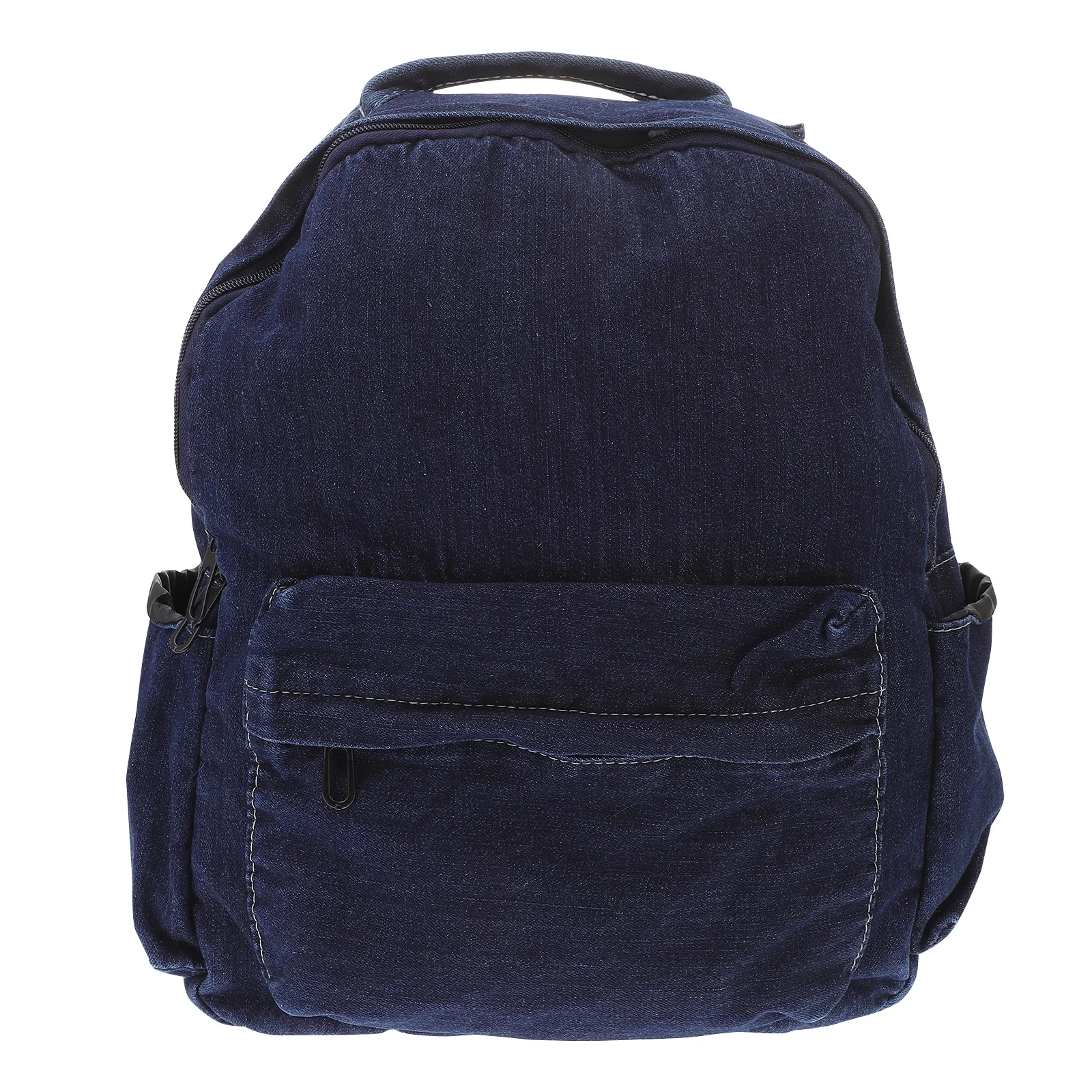 Dark Blue Retro Denim Backpack Multifunctional Casual Travel Daypack Large Capacity School Satchel Rucksack for Students