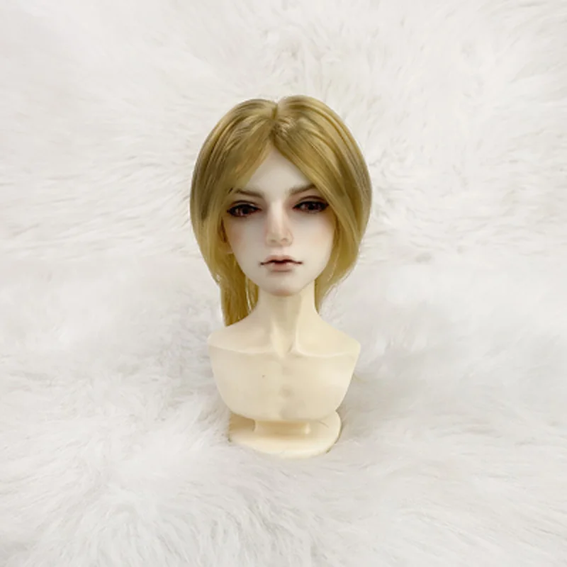 BJD doll clothes wig suitable for 1/3 1/4 size bjd boy wig milk silk middle part bangs short wolf tail doll accessories