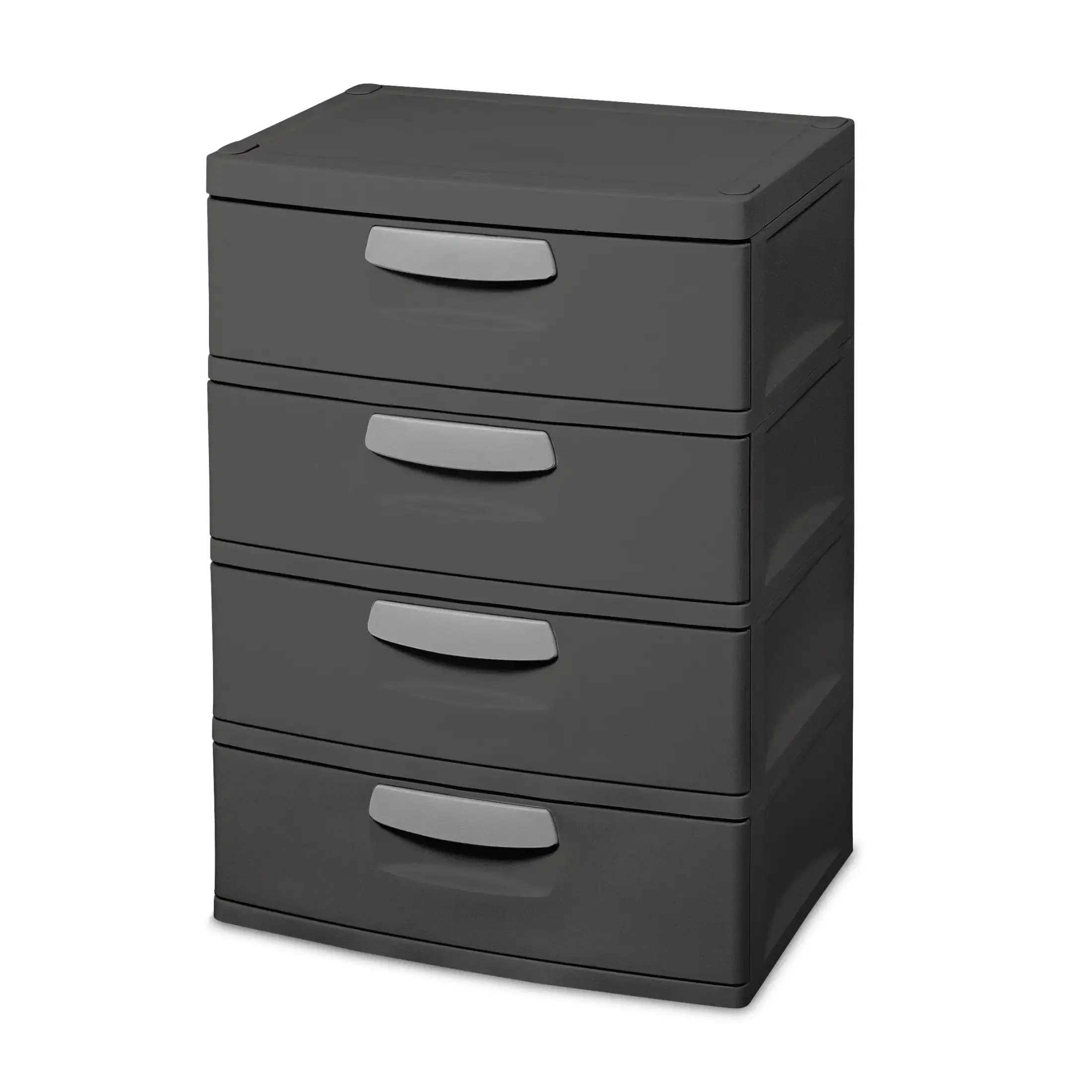 

4 Drawer Unit, Durable Plastic Construction, Frame and Drawers, Dk Gray