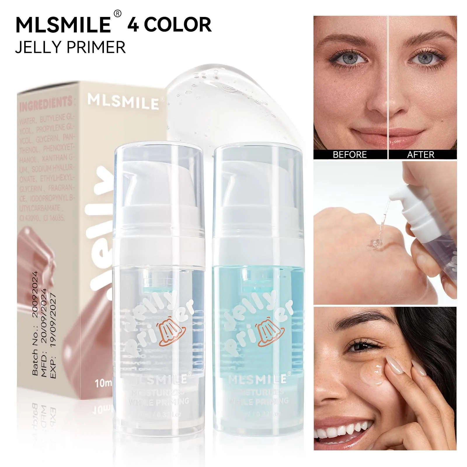 Jelly makeup primer moisturizing face non-sticky isolation moisturizing invisible pores gel makeup long-lasting makeup