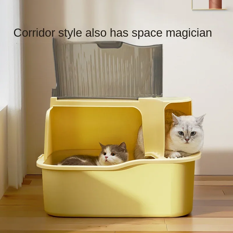 Cat Litter Box Extra Large Size Corridor Type Prevent Spatter Completely Closed Box Deodorization Lavatory Cat Products