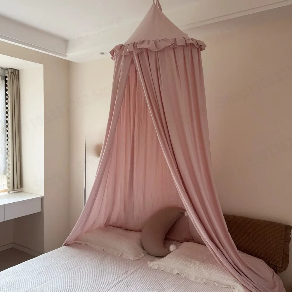 Kids Bed Canopy Tent Pink Princess Dome Blackout Shade for Kids Room Decor Fairy Style