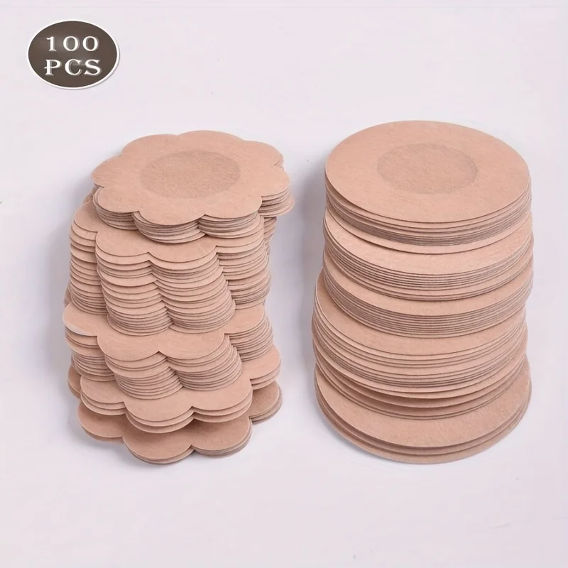 100pcs Disposable Nipple Covers, Self-Adhesive Breathable Seamless Invisible Bra, Lingerie Accessories and Underwear Accessories