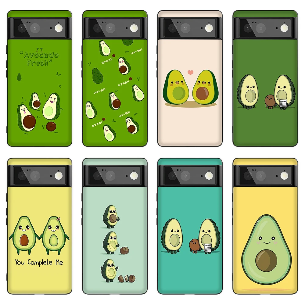 

Cartoon Funny Avocado Fruits Case for Google Pixel 7 Pro 6a 6PRO 3 3a 4 5 2 XL Soft Silicone Fundas for Google Pixel 4a 5a 5G