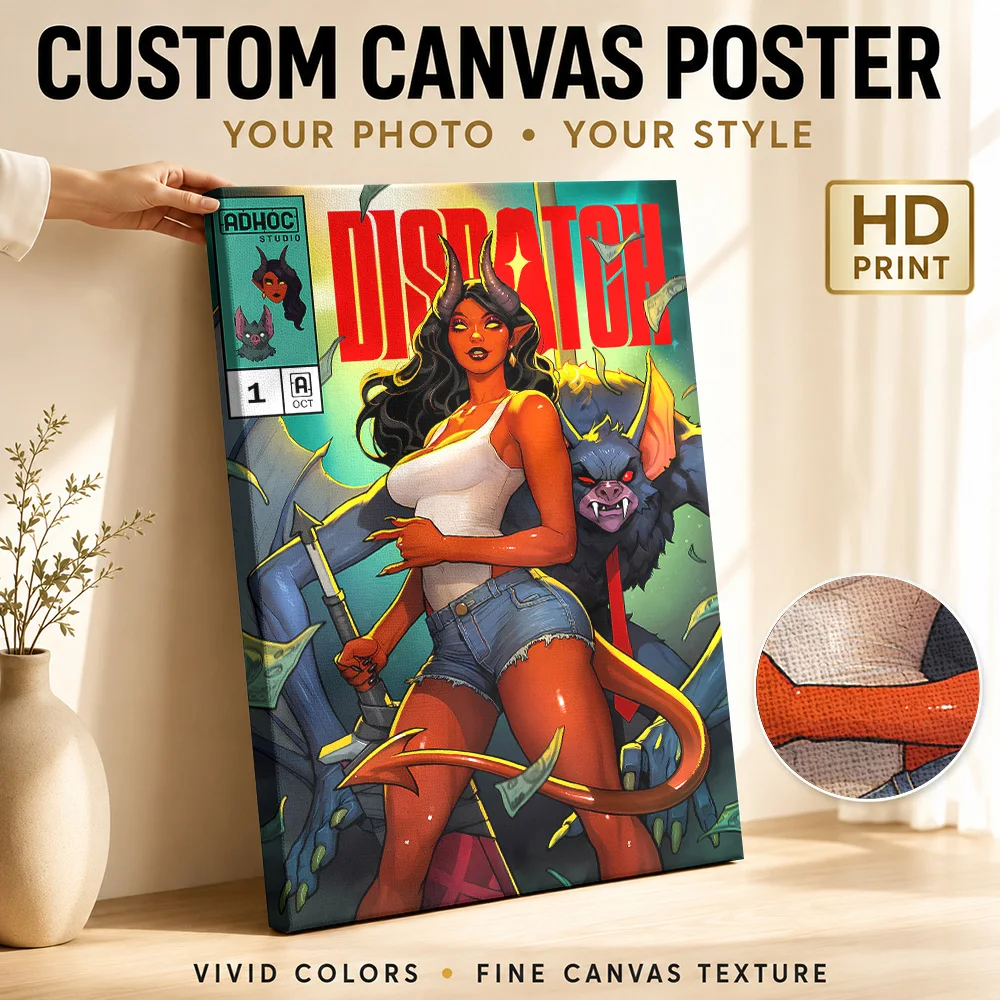 Dispatch Comic Cover Art Framed Canvas Posters Digital Style Wall Decor With Personalized Photo For Teen Room Ideal Gamer Gift