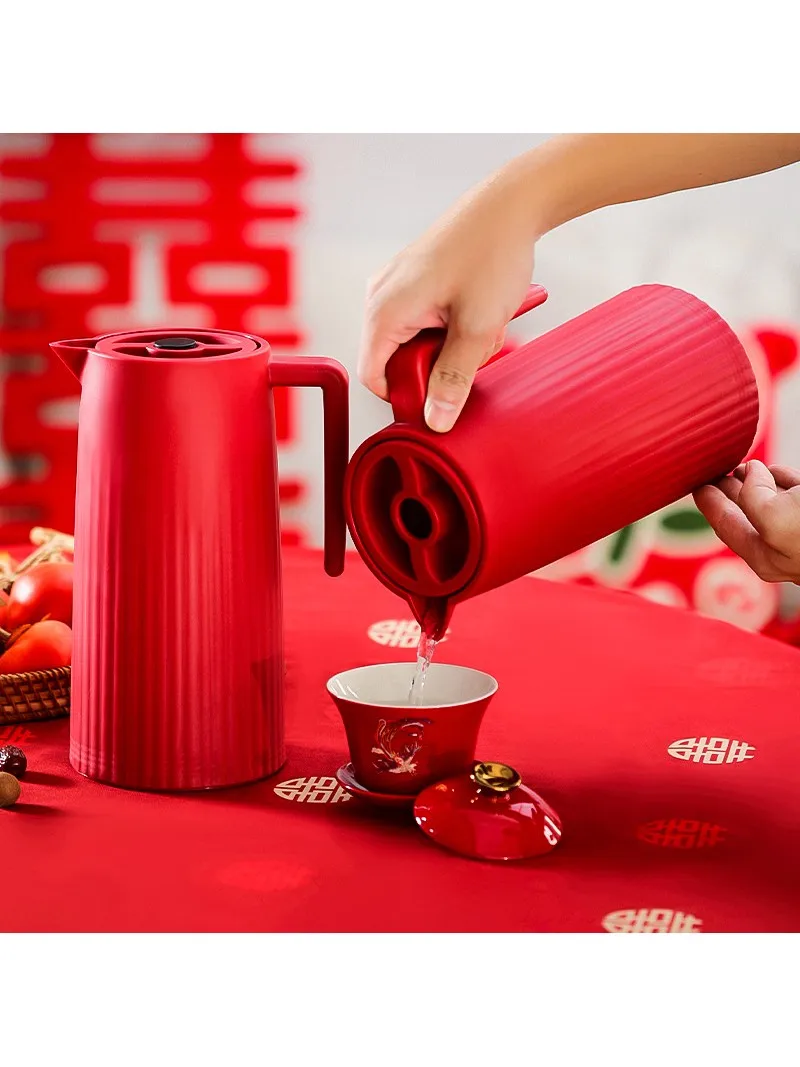 

Large Capaci Thermal Pot Red Couple Wedding Gift Marriage Celebration Double Happin Cerc Insulated Water Pot Set