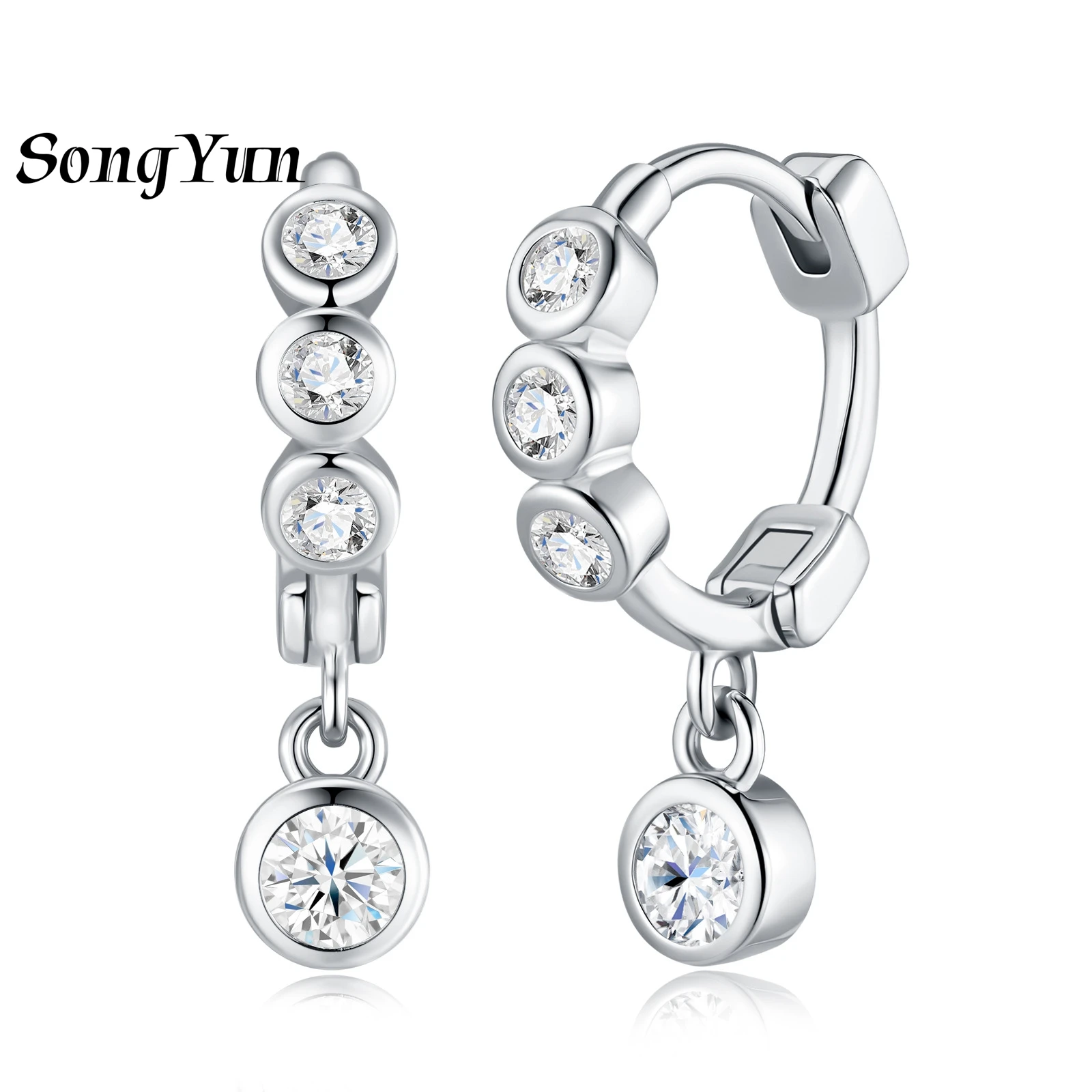 SONGYUN Brand Jewelry 925 Sterling Silver Earrings Moissanite Diamond Chandelier Formal Women 18K Gold Plated SYT Patent Earring
