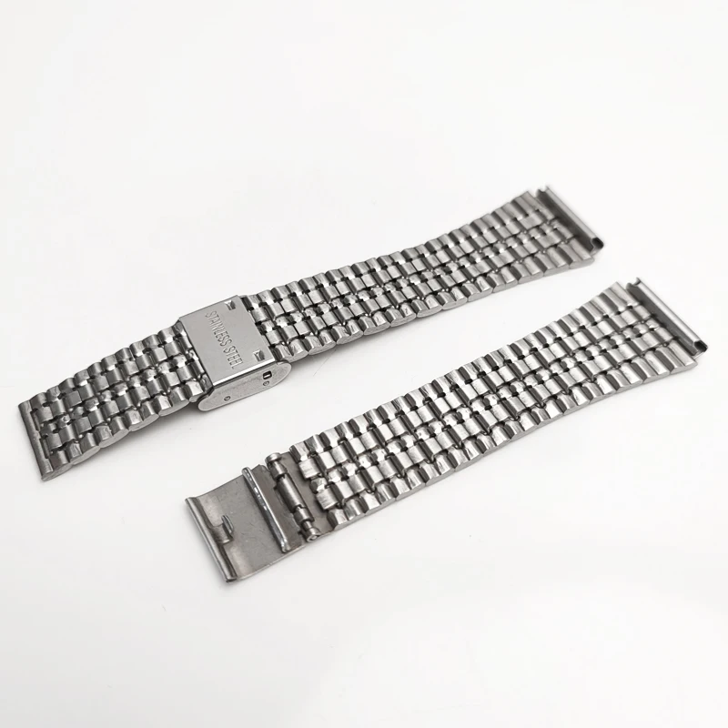 Classic Small Square Silver Block 18mm Metal Strap Fine Steel Watchband for CASIO A158 / A159 / A168 /A169 /B650 /AQ230/ 700