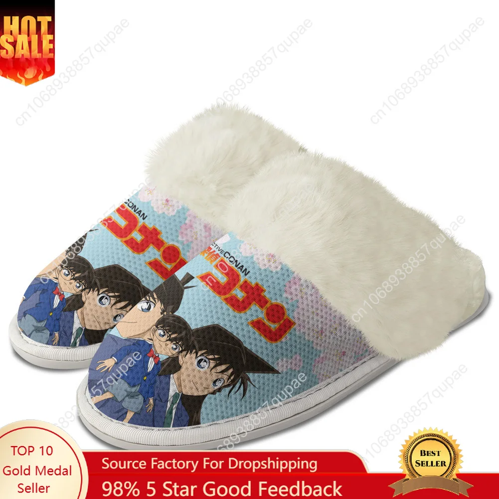 

Detective Conan Plush Slippers Anime Men Women Teenager Cotton Shoes Home Bedroom Warm Slipper Thermal Lightweight Custom Shoes