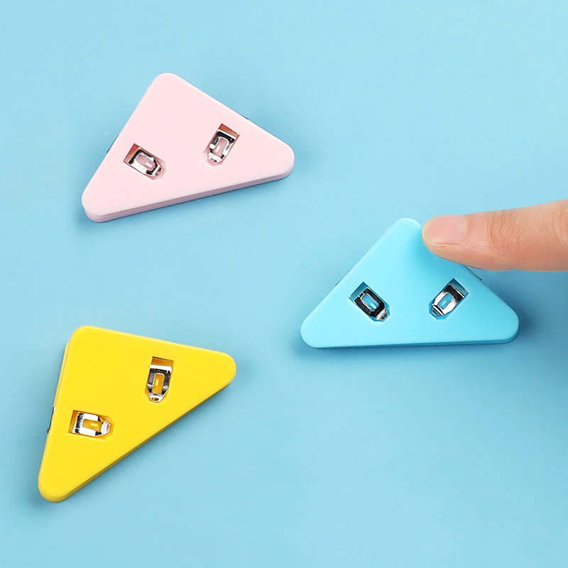 10PCS Triangle Plastic Bookmark Clips - Durable Page Corner Holders for Books, Students Reading & Office Organizing, Colorful