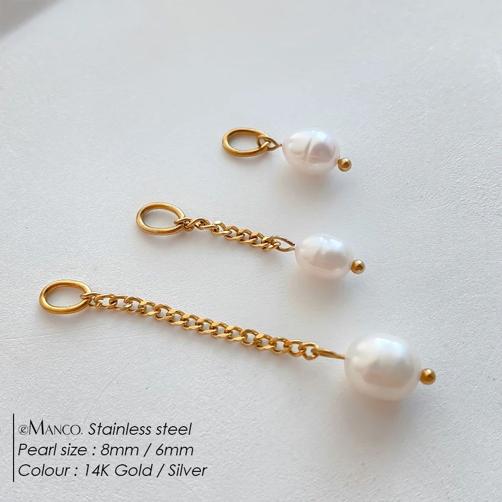 EMANCO Freshwater Pearl Pendant Charms Pearl for Making Necklace DIY Accessories Popular Jewelry Bracelet Collocation