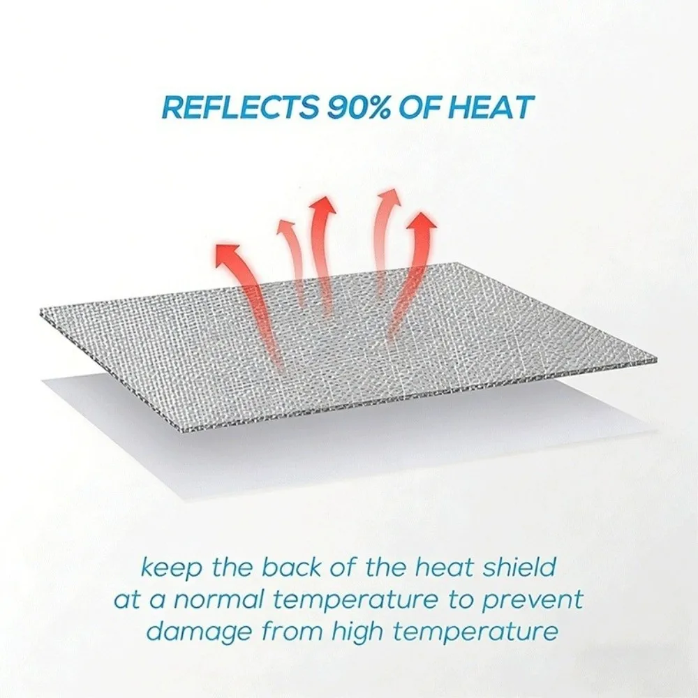 Aluminum Fiberglass Starter Heat Shield Self Adhesive 7 X 24 Inch Radiant Heat Protection Wrap Heat Shielding Reflective