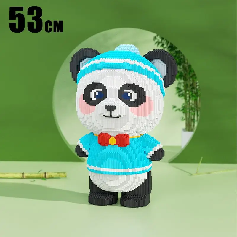 53cm Panda building blocks small particles DIY puzzle parent-child toys wholesale 3D cute animal Christmas gifts Chinese model