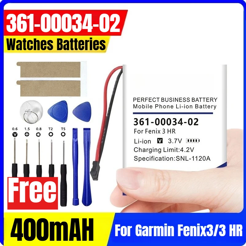 

361-00034-02 400mAH Watches Batteries for Garmin Fenix3/3 HR